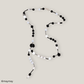 Beaded Black Daisy Long Necklace