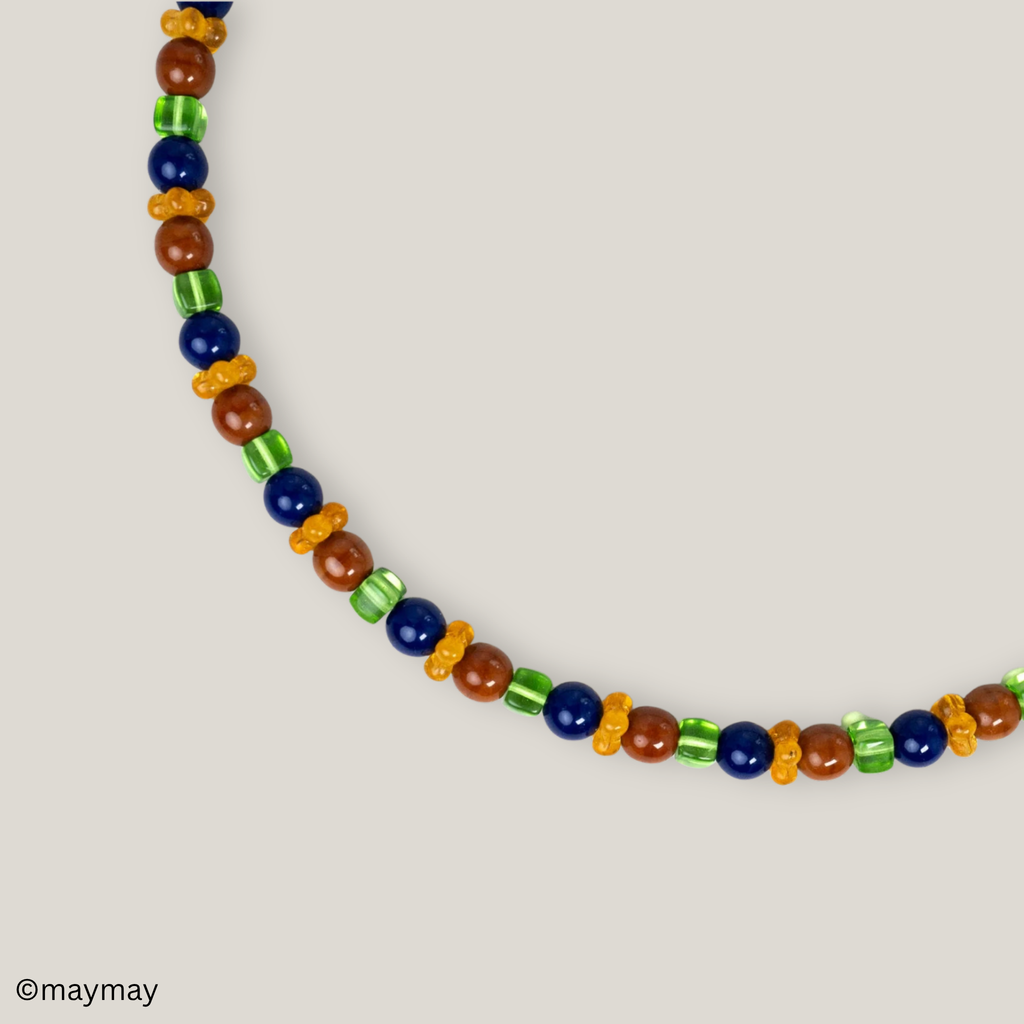 Brown & Navy Glass Necklace