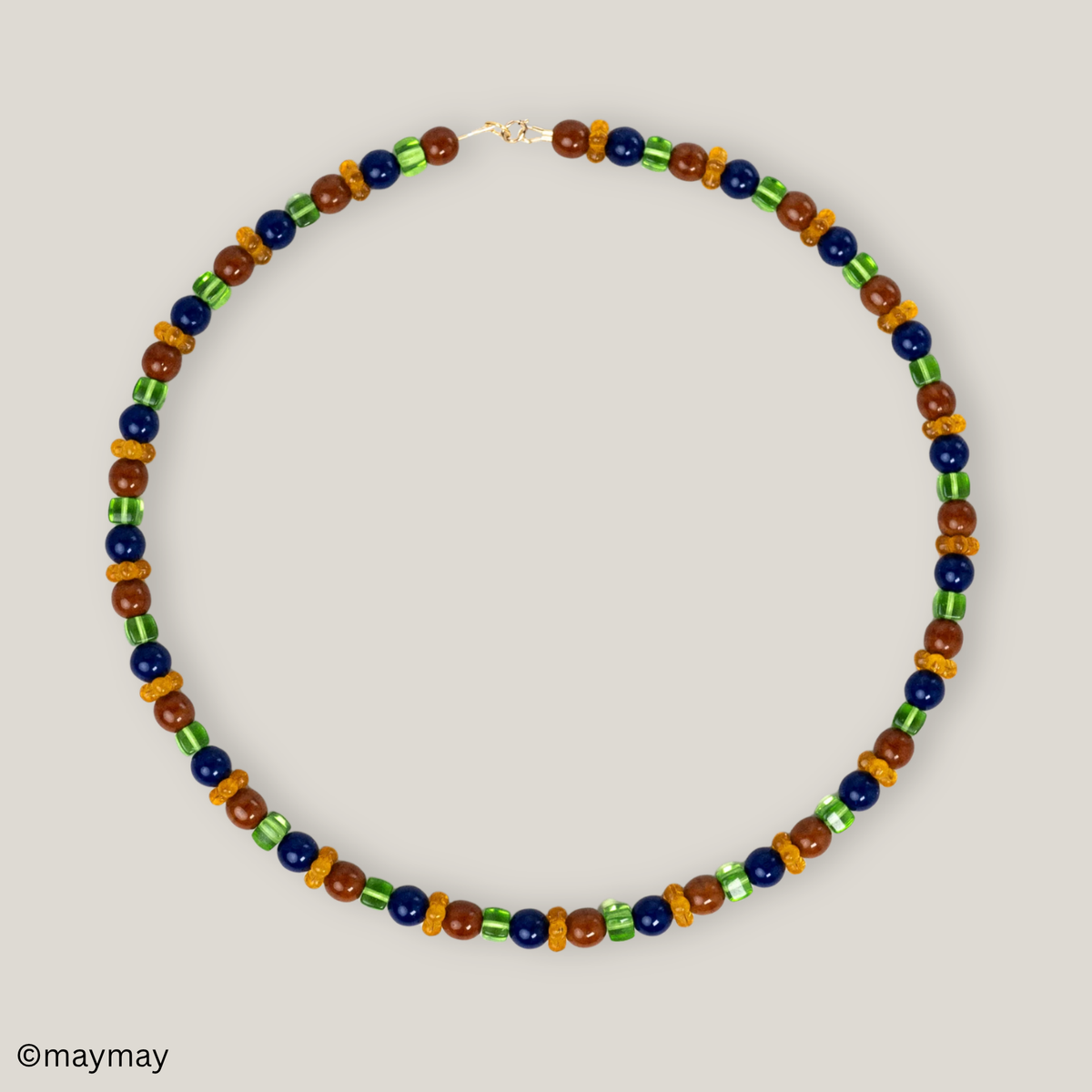 Brown & Navy Glass Necklace