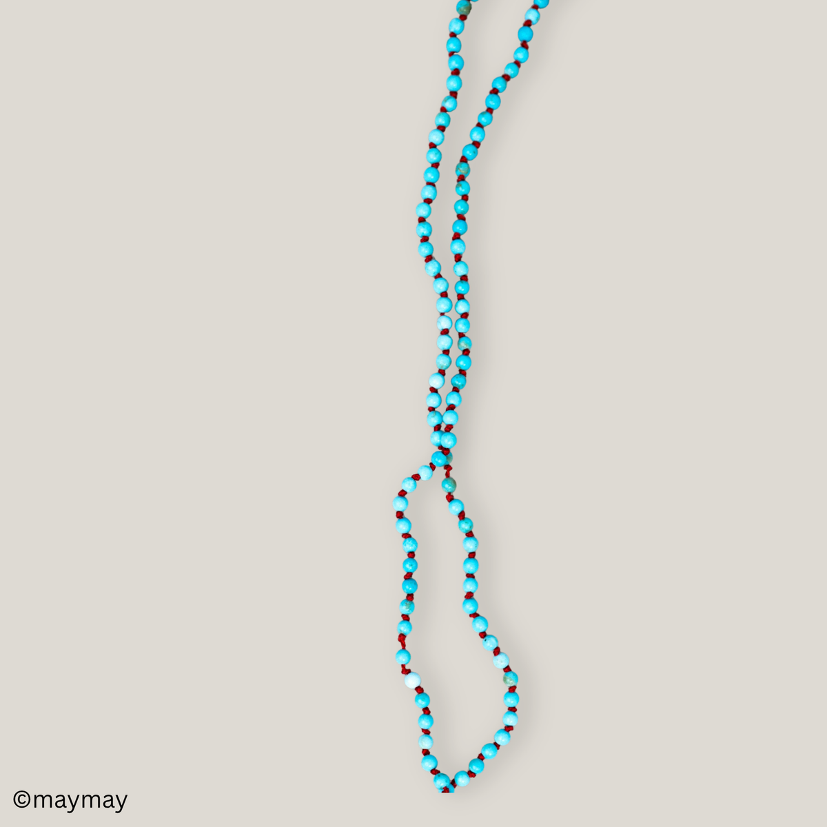 Turquoise on Red Silk Neckale
