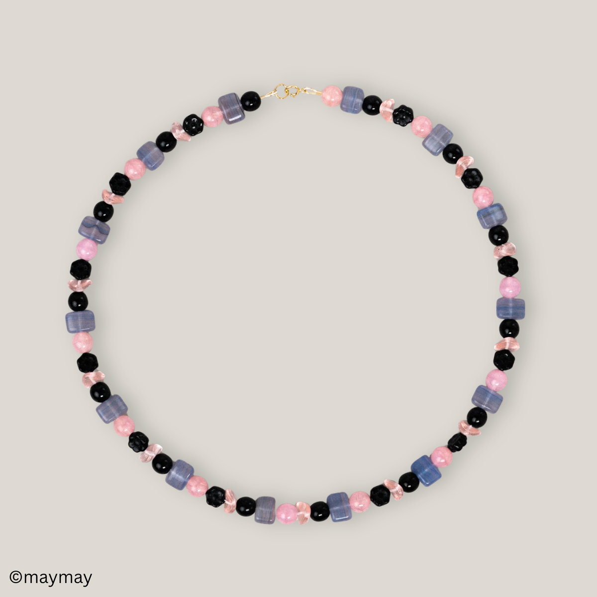 Black & Pink Glass Necklace