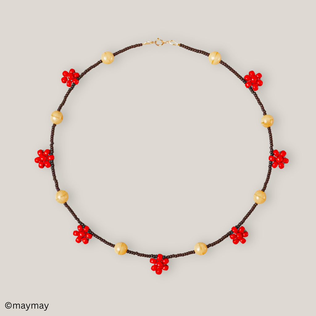 Red Daisy Necklace