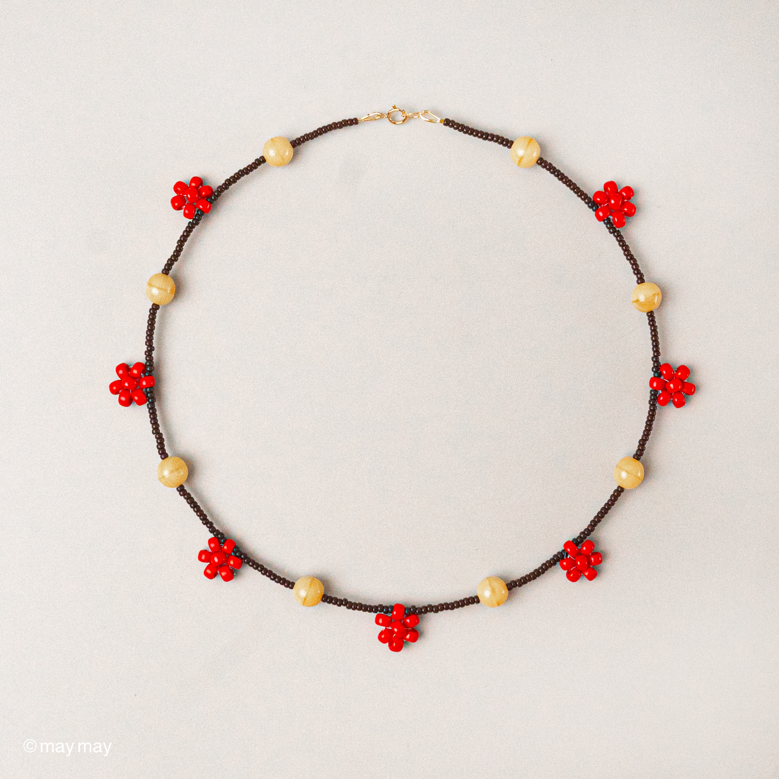 Red Daisy Necklace