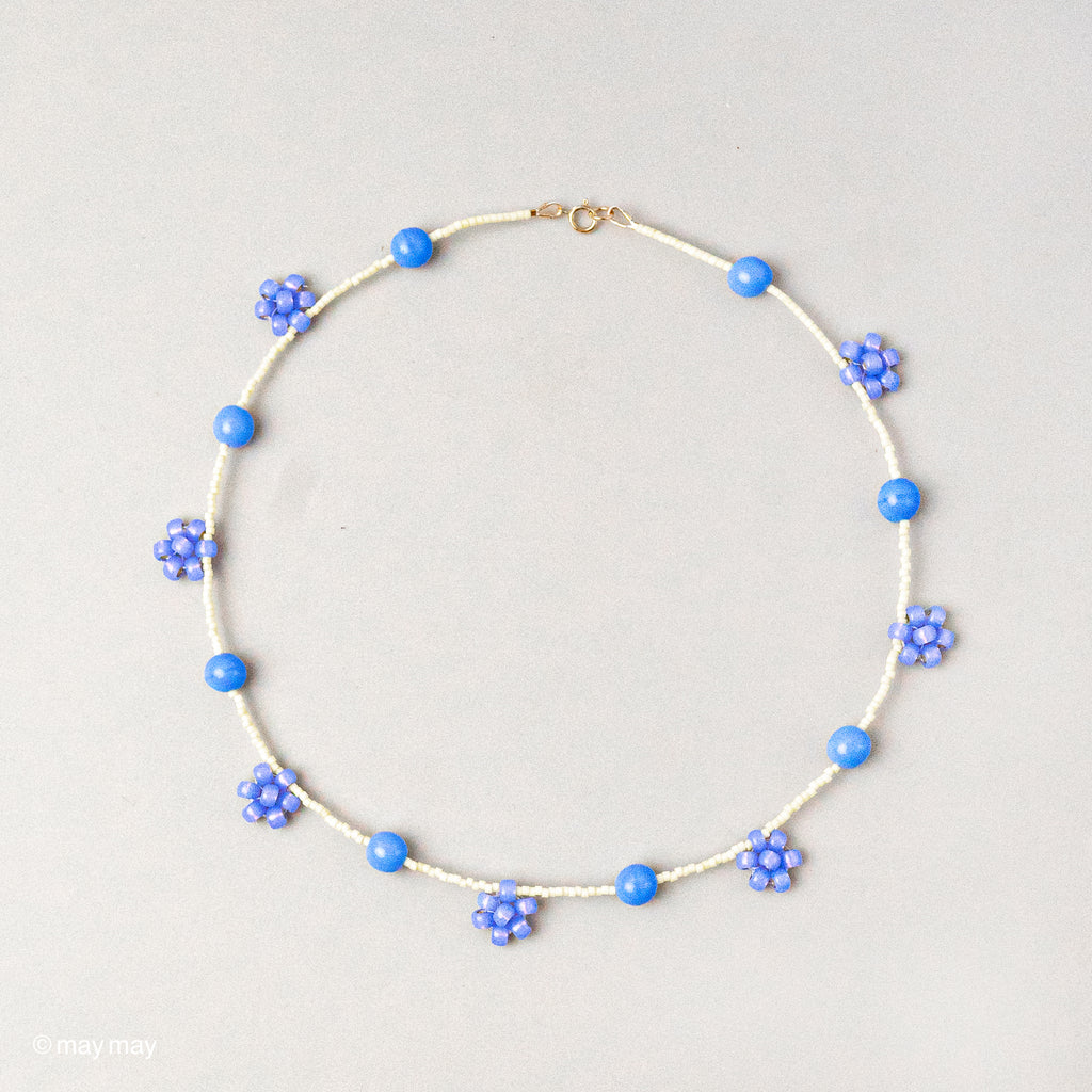 Blue Daisy Necklace