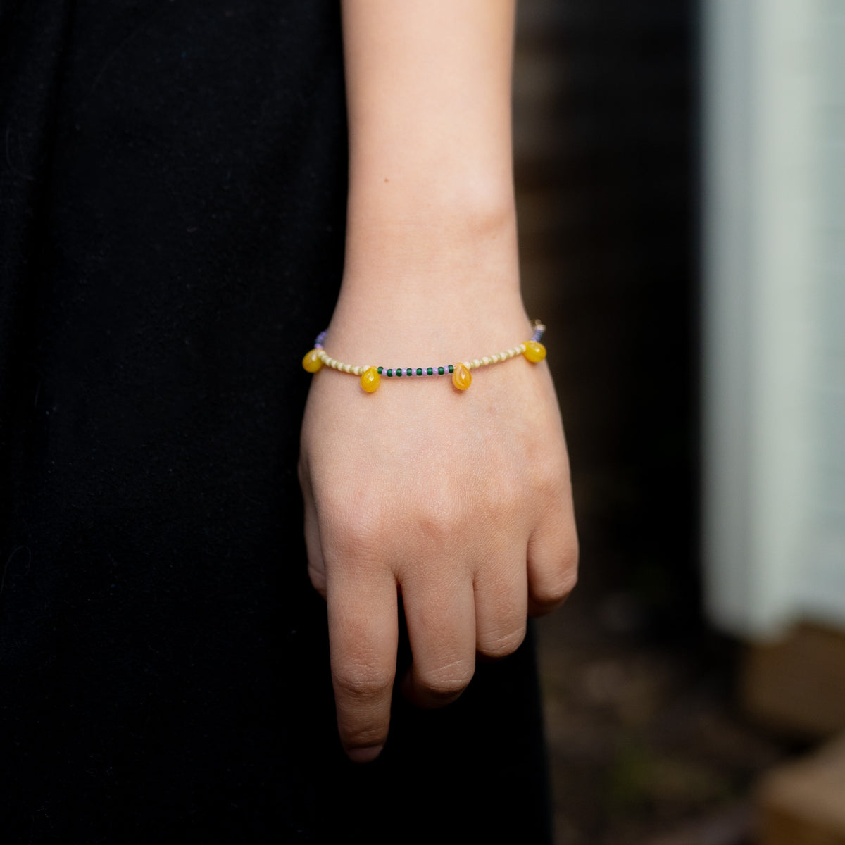 Dark Yellow Drop Bracelet