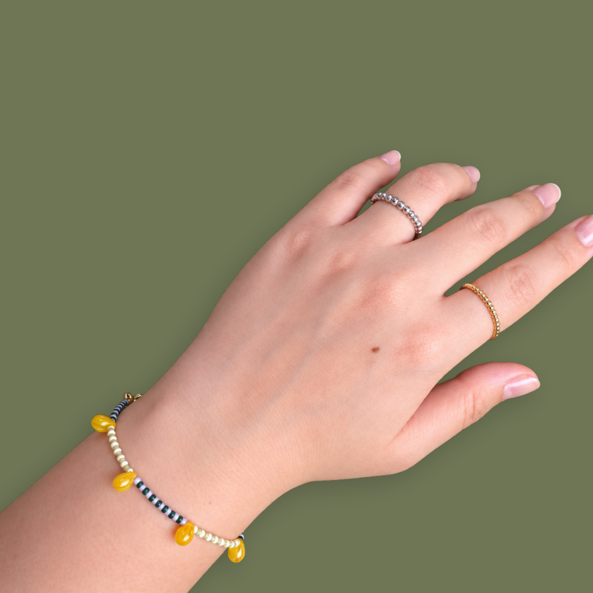 Dark Yellow Drop Bracelet