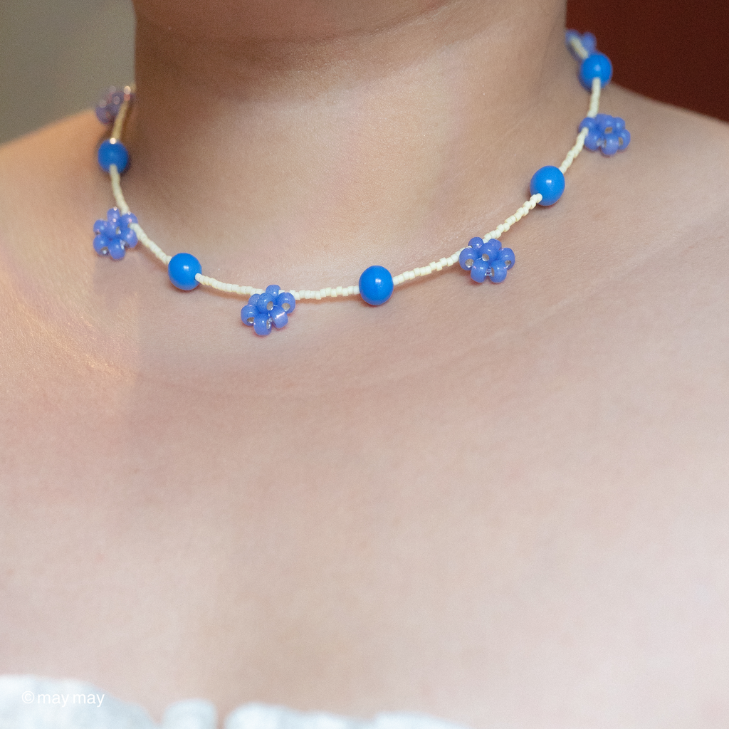 Blue Daisy Necklace