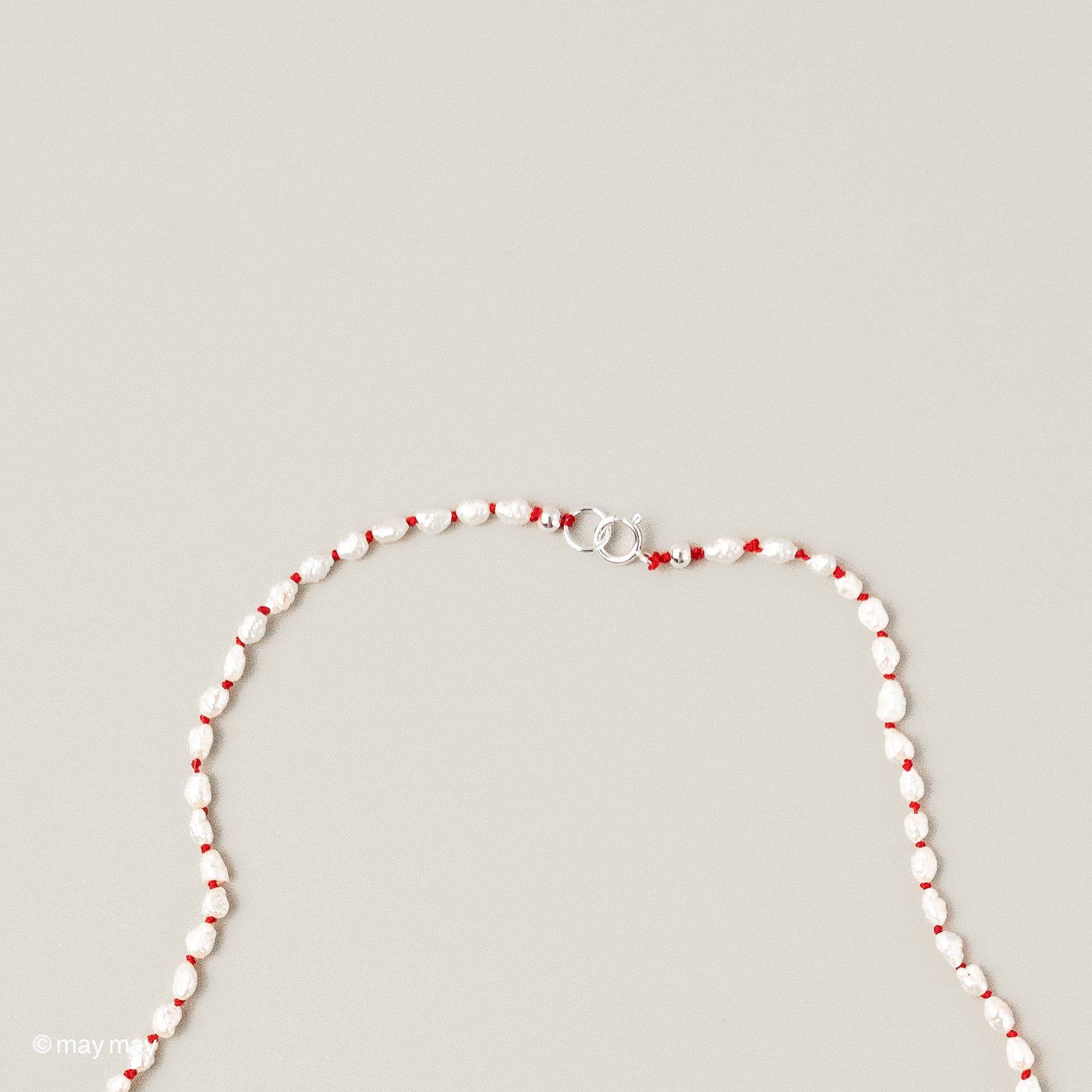 Red Silk Keshi Pearl Necklace