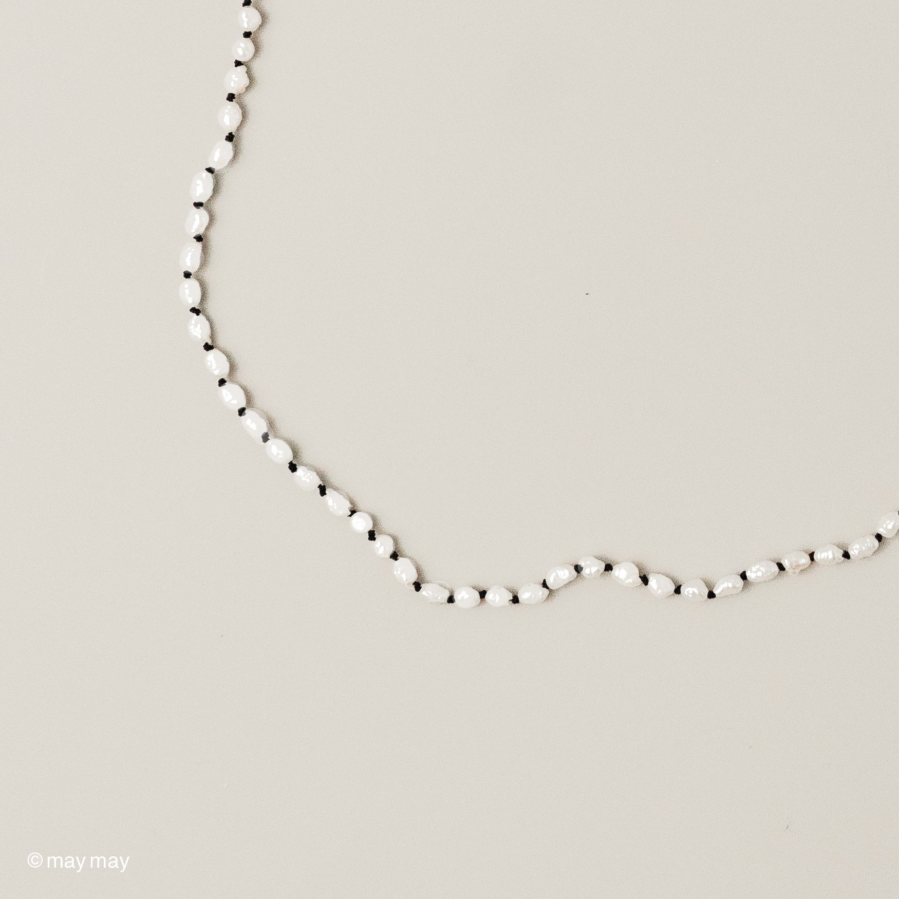 Black Silk Keshi Pearl Necklace