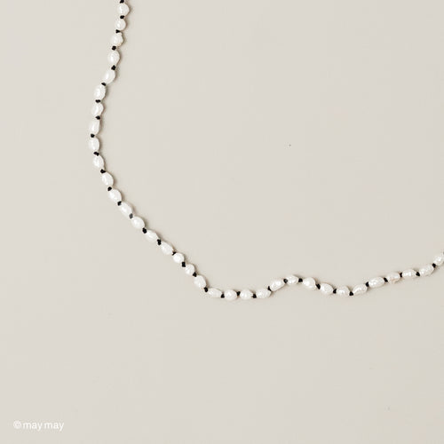 Black Silk Keshi Pearl Necklace