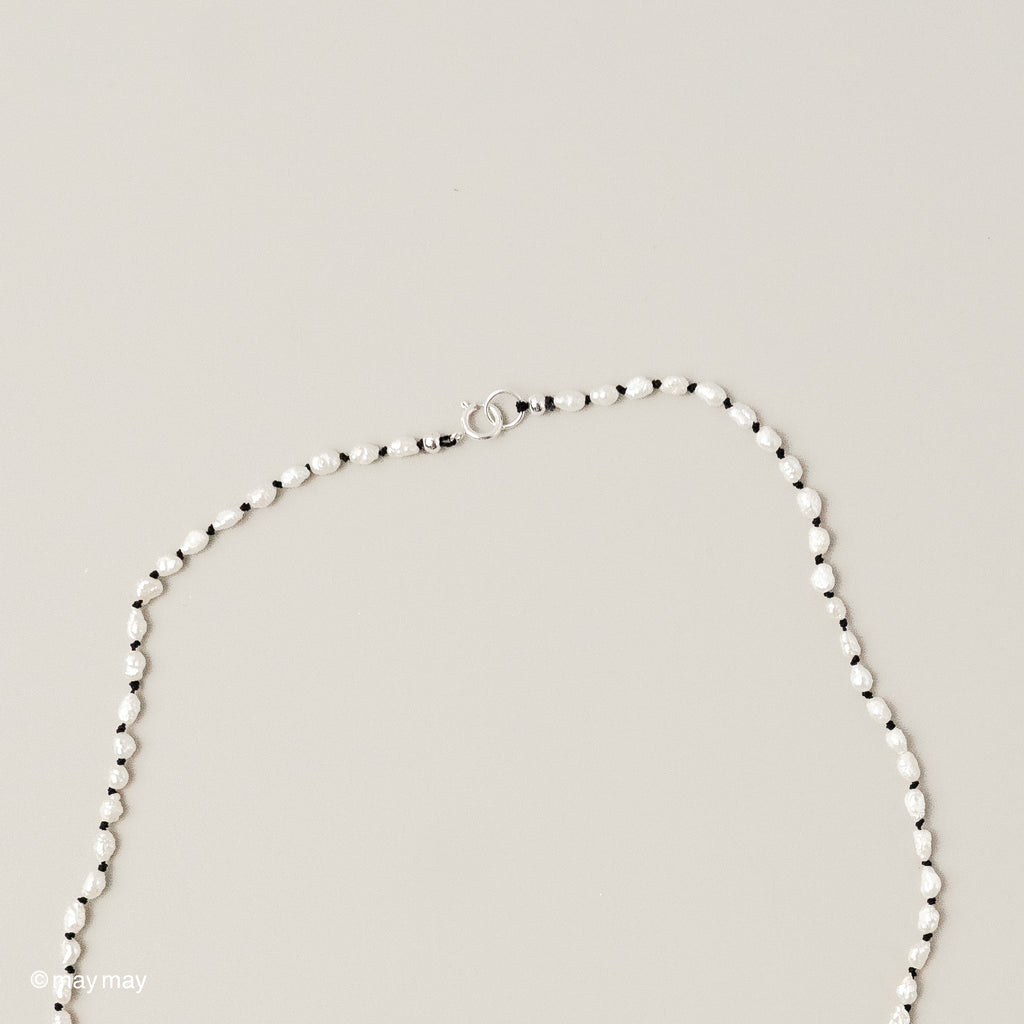 Black Silk Keshi Pearl Necklace