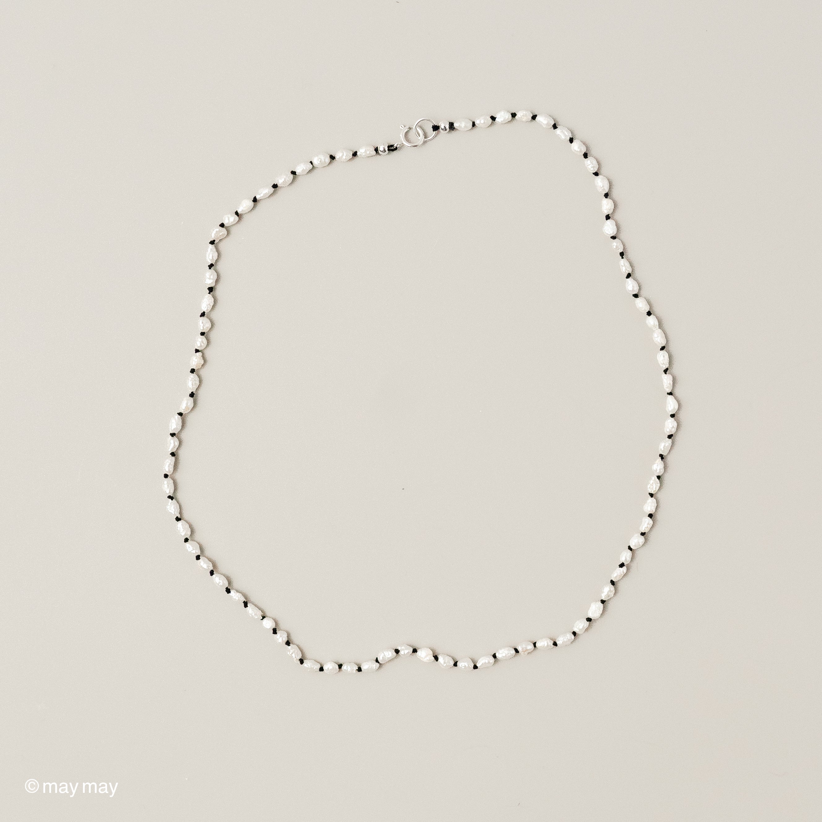 Black Silk Keshi Pearl Necklace