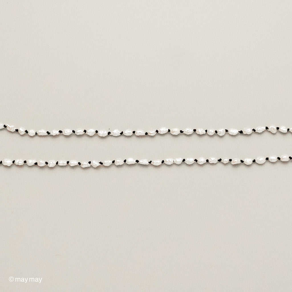 Black Silk Keshi Pearl Necklace
