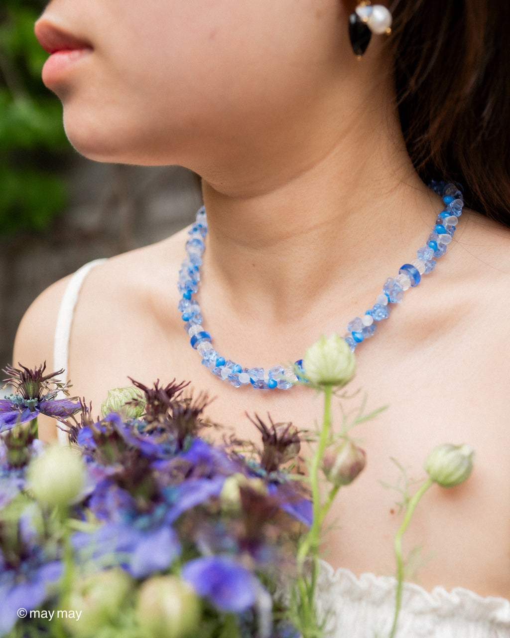 Aqua Flower Necklace