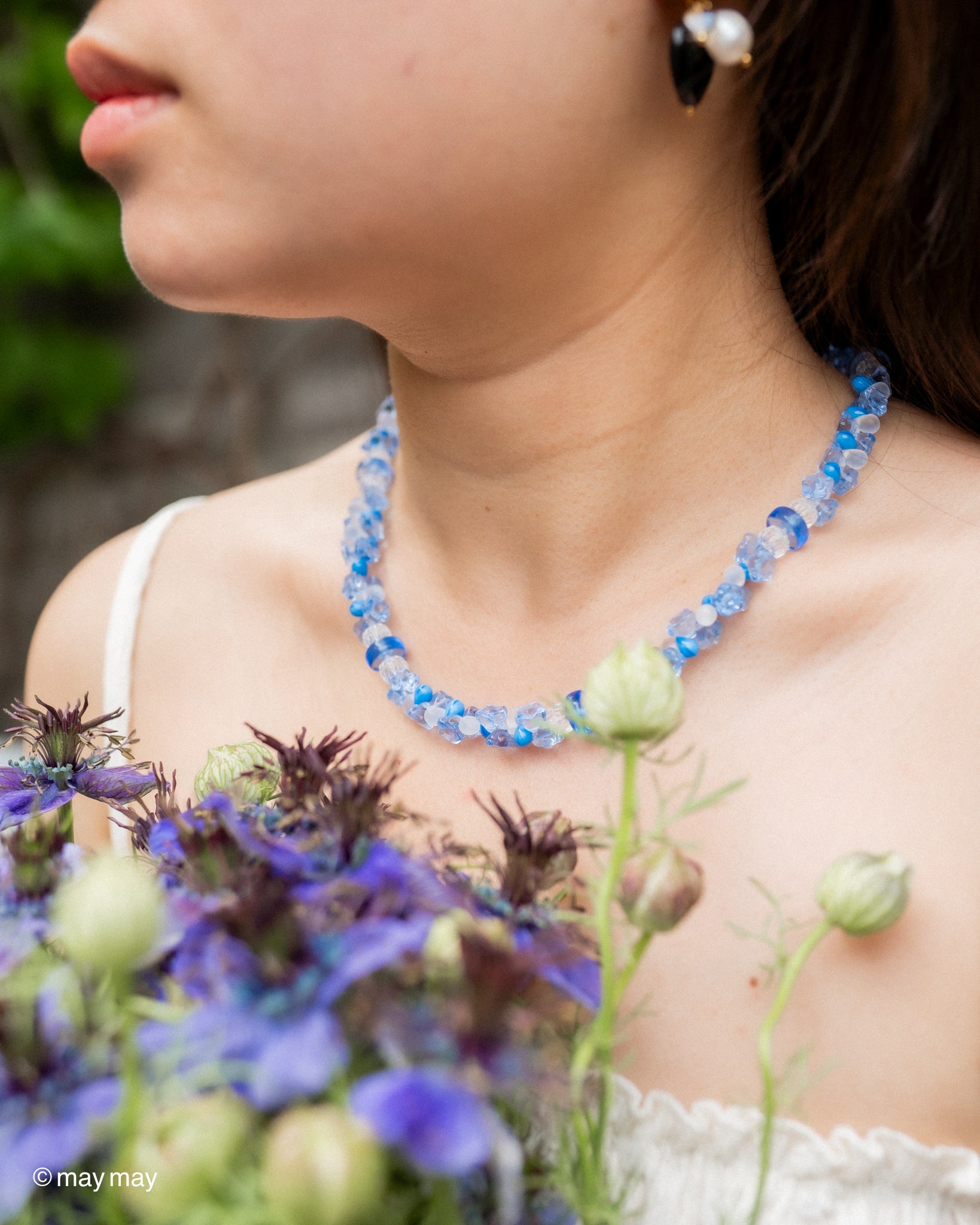 Aqua Flower Necklace