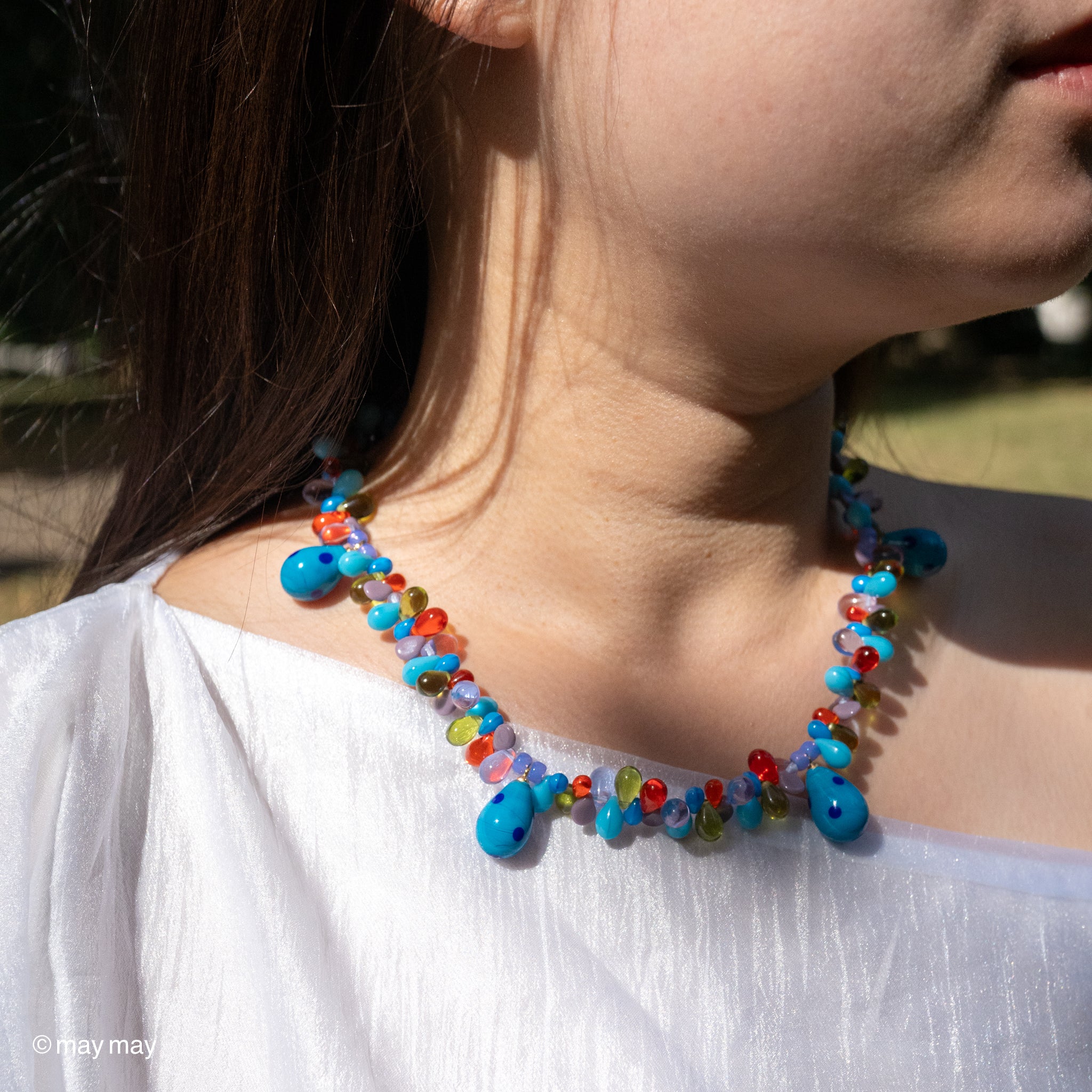 Dotty Drop Blue Necklace
