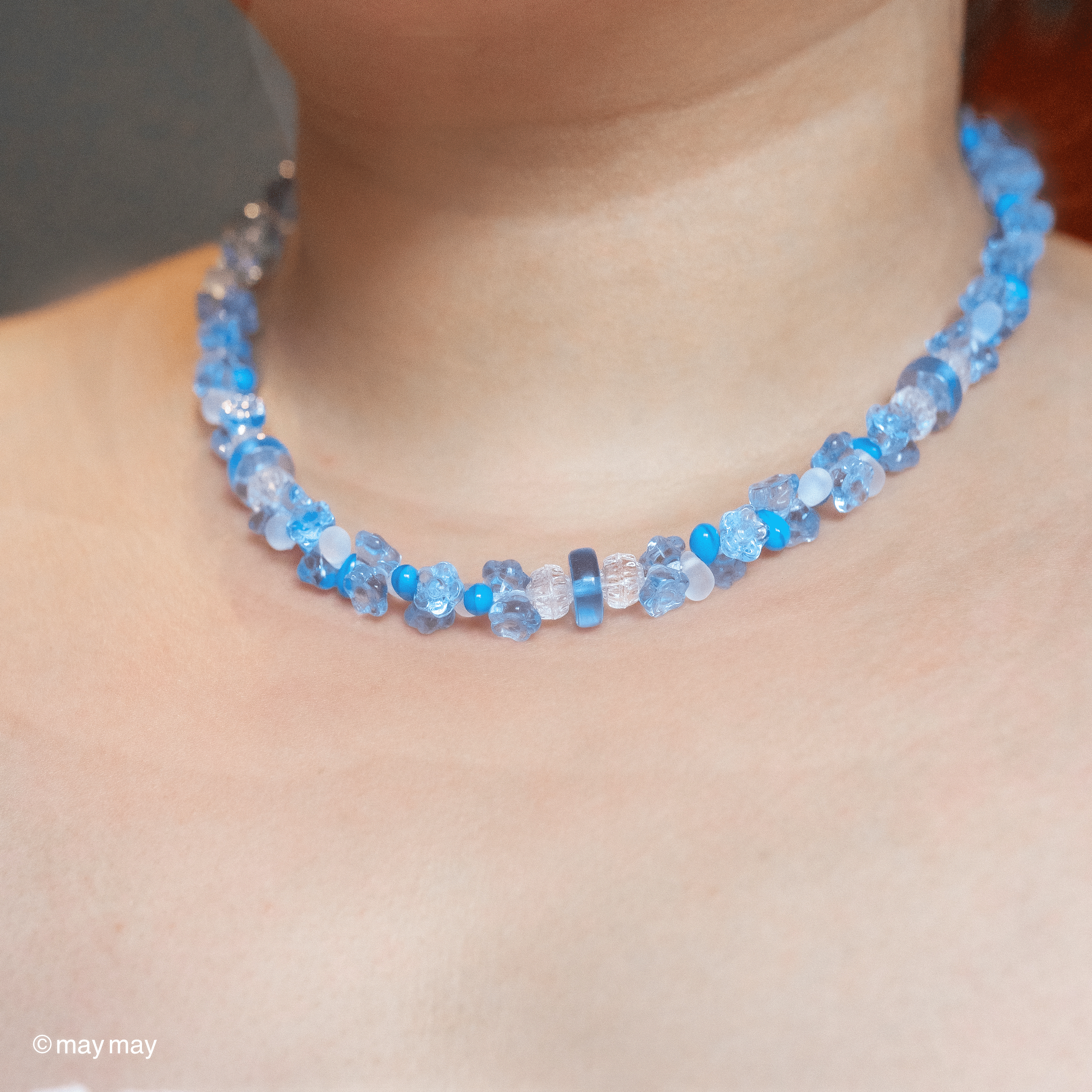 Aqua Flower Necklace