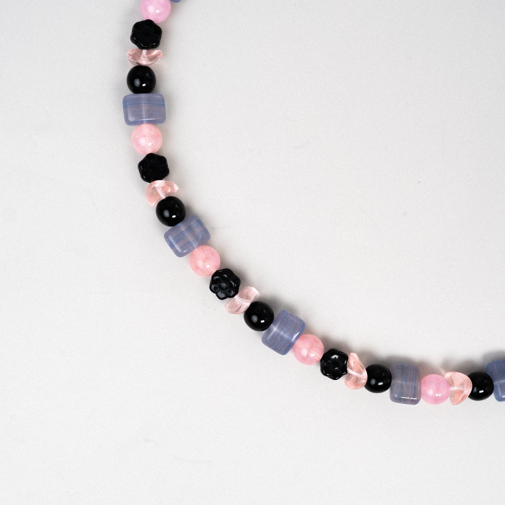 Black & Pink Glass Necklace