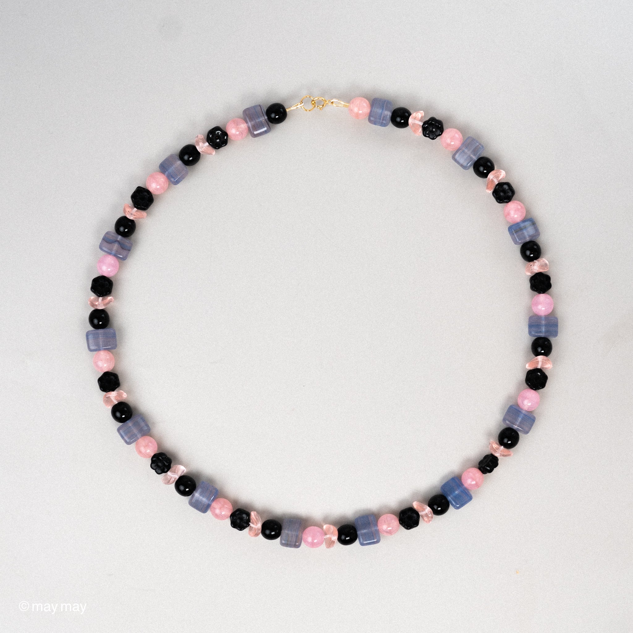 Black & Pink Glass Necklace