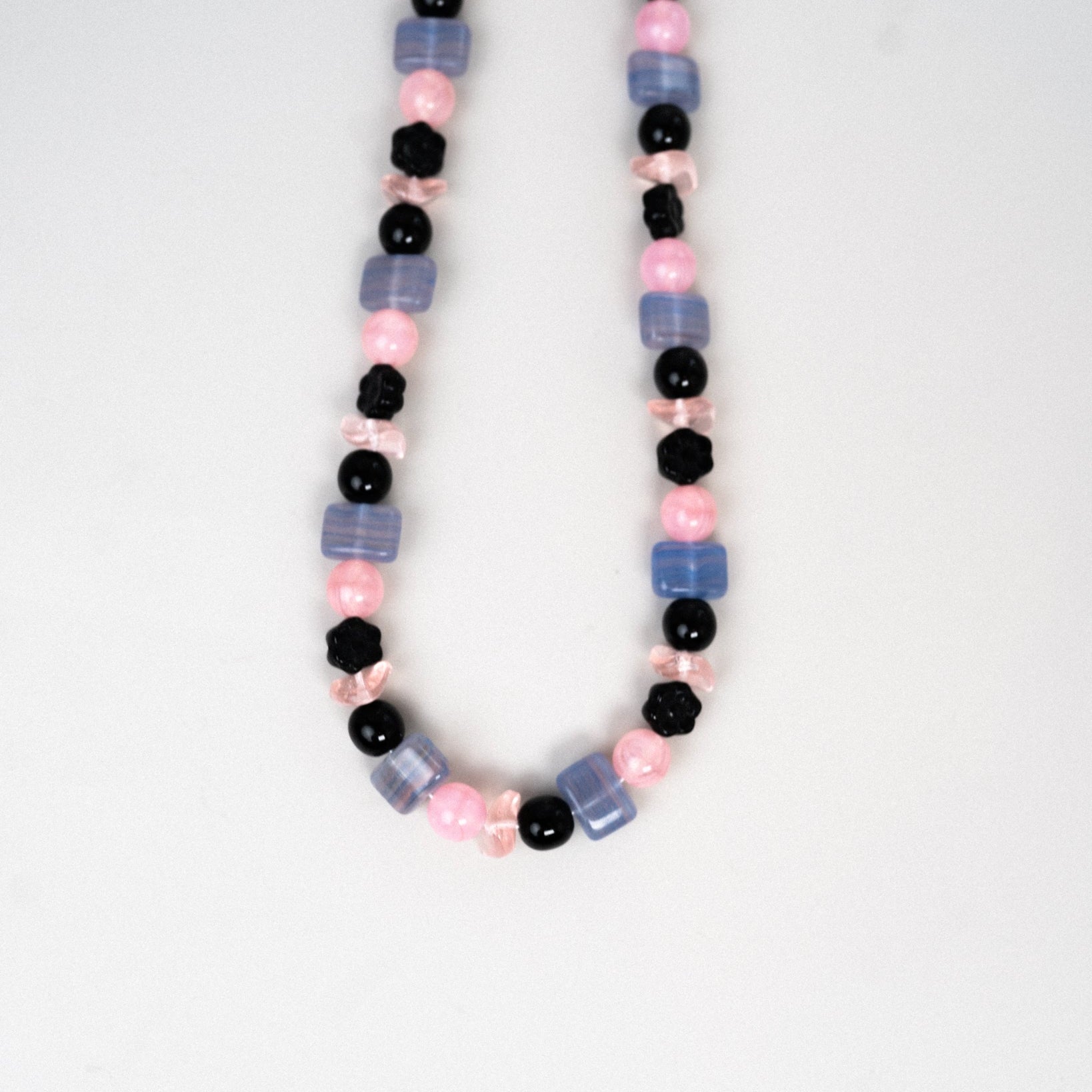 Black & Pink Glass Necklace