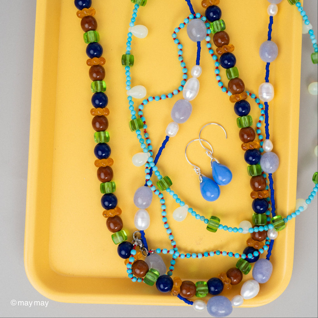 Brown & Navy Glass Necklace