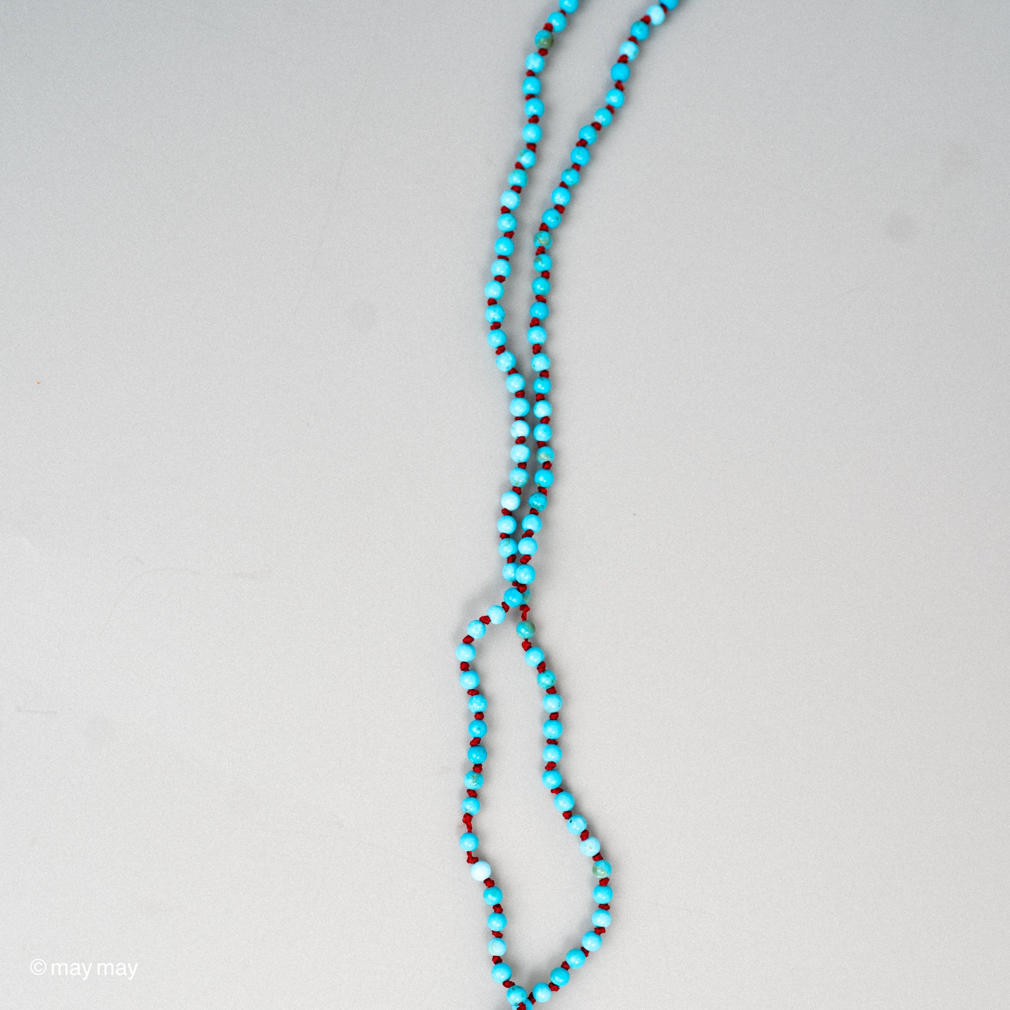 Turquoise on Red Silk Neckale
