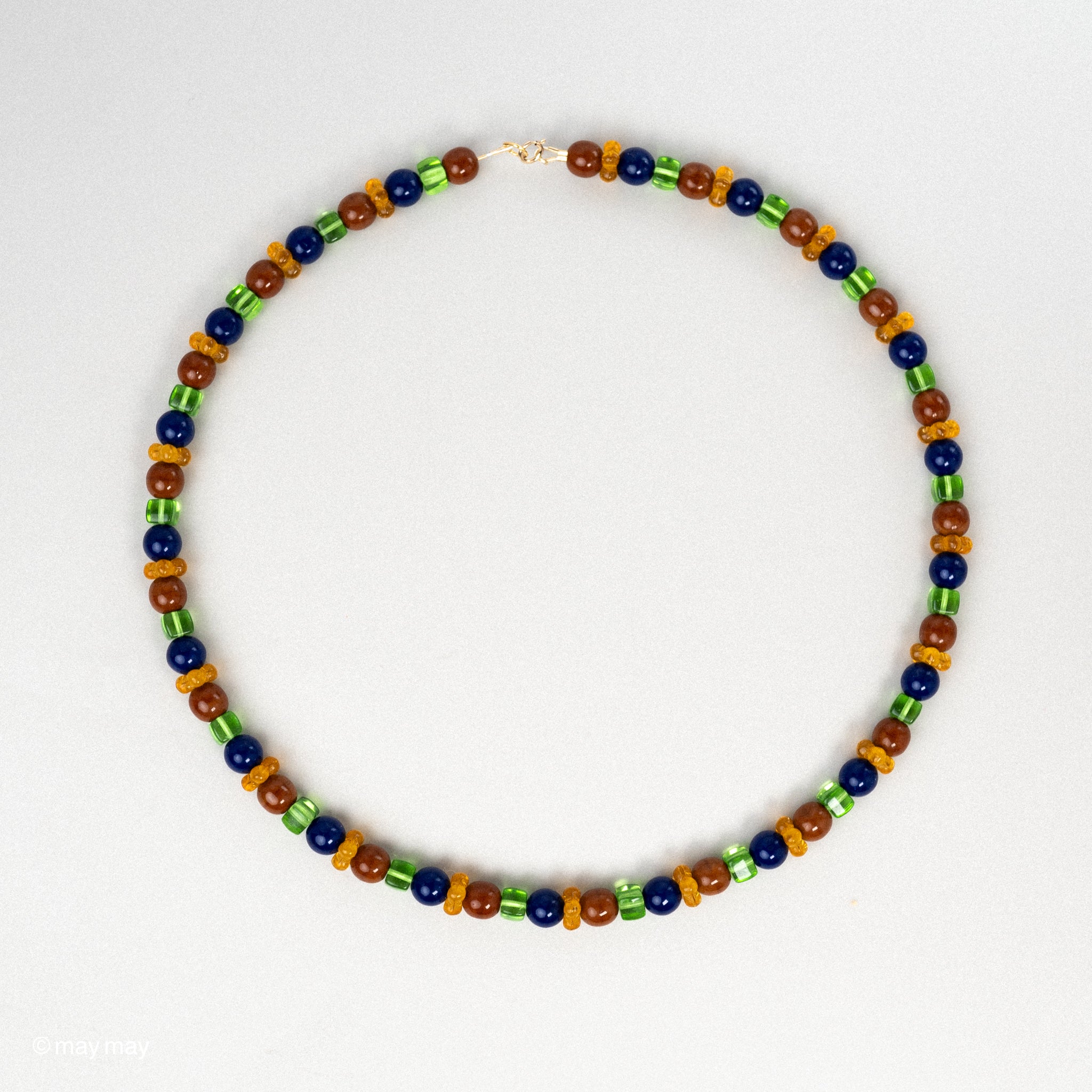 Brown & Navy Glass Necklace