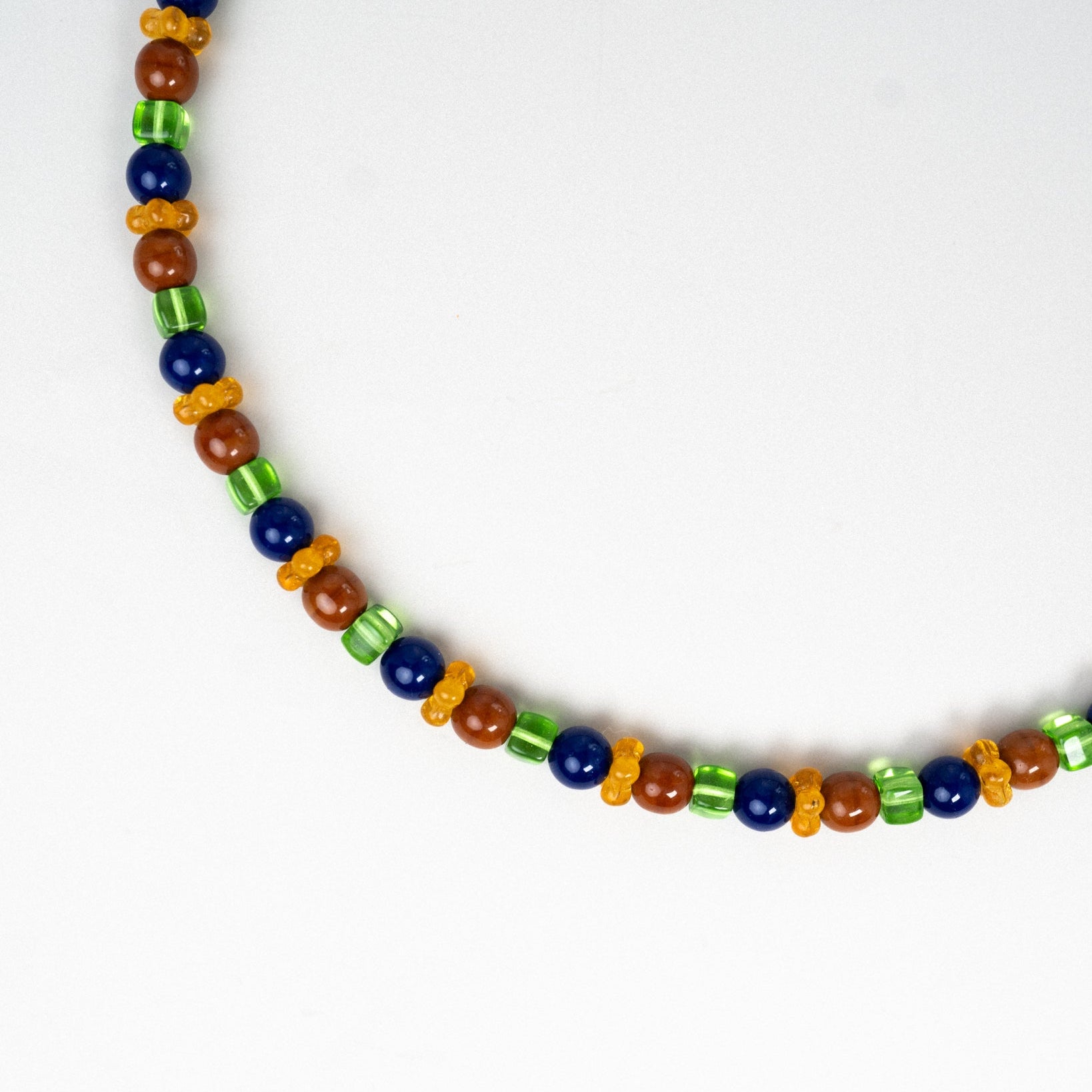 Brown & Navy Glass Necklace