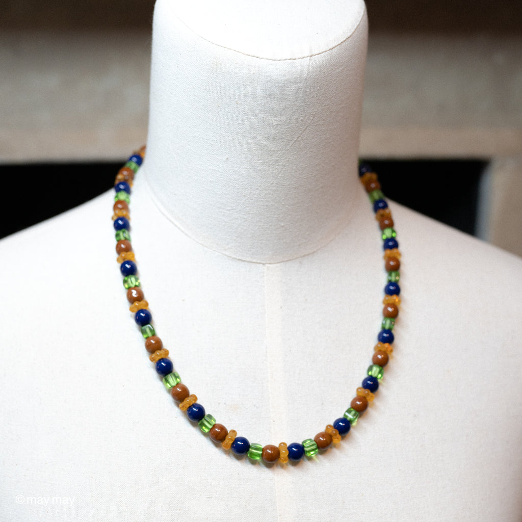 Brown & Navy Glass Necklace
