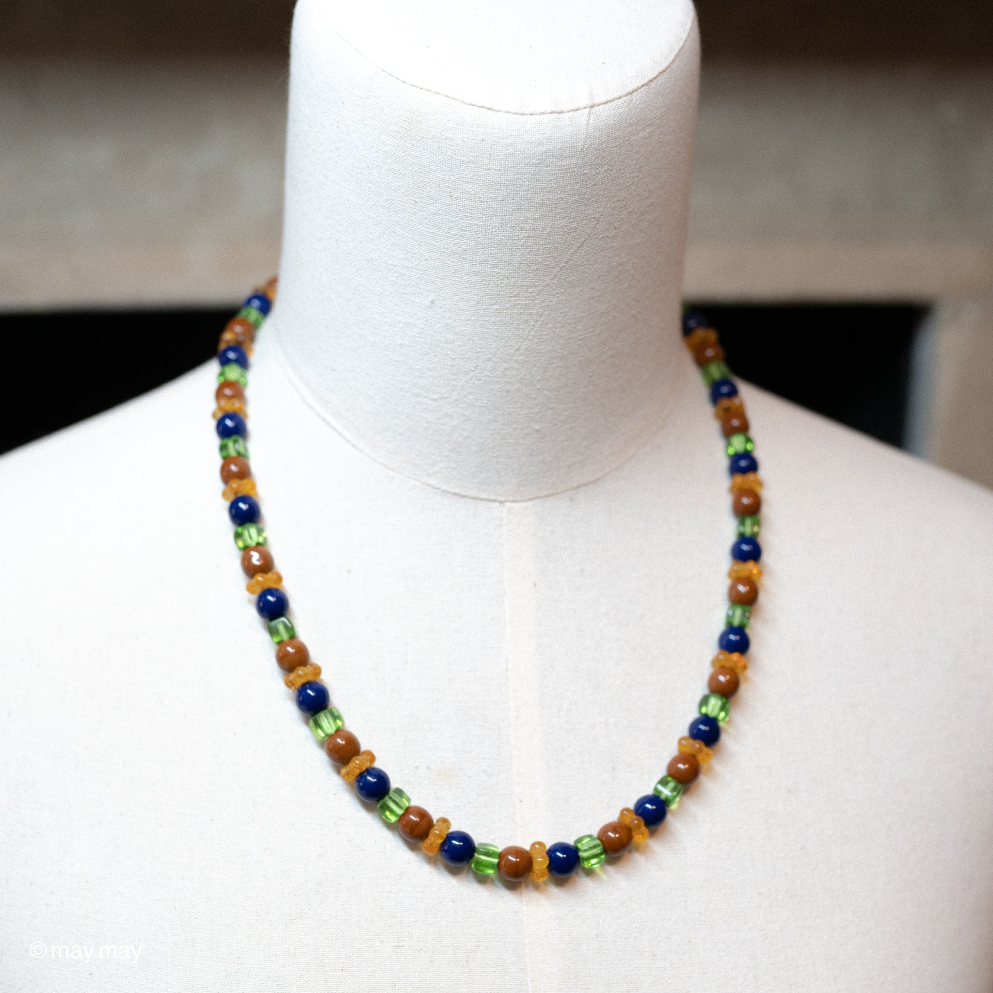 Brown & Navy Glass Necklace